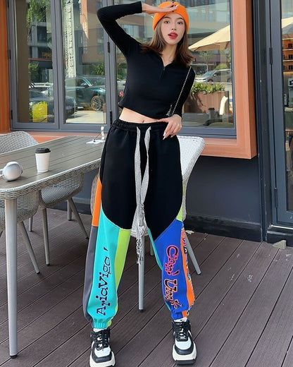 主役級切り替えカラフルパンツ全二色