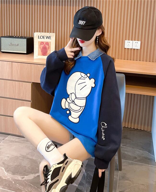 着回し力抜群 レイヤード風 売り切れ必至 切り替え 3色選択 パーカーE-9428