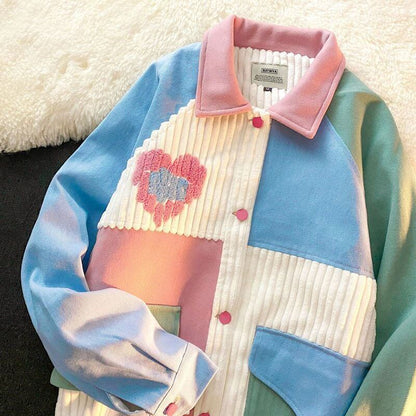 人気商品再入荷 ジャケット 切り替え ゆったりコートE-4971