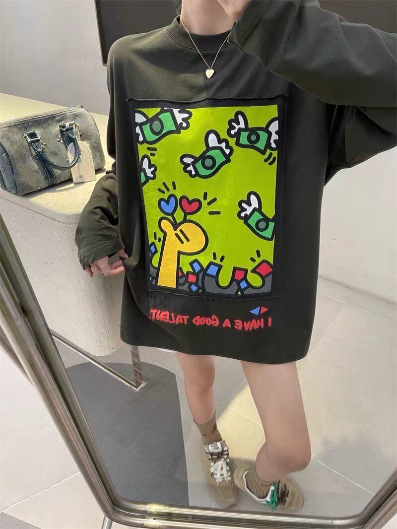 おすすめ Eweet系可愛い 美感いっぱい 2色選択 スウェットE-10406