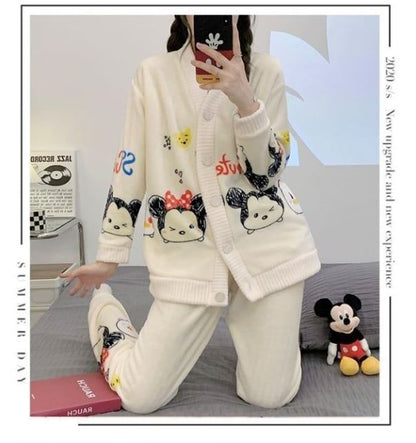 見逃し厳禁 パジャマ レディース秋冬ルームウェア トップス+パンツセットE-5730