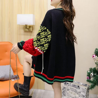 絶対欲しい 高見えデザイン 快適トップス ストライプ柄 4色選択 ニットトップスE-10025