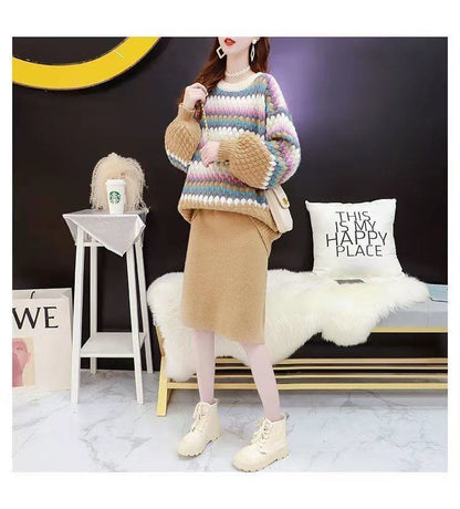 「上品な美しさ」女性らしい落ち着いたファッション  4色選択 ニットトップスE-10696