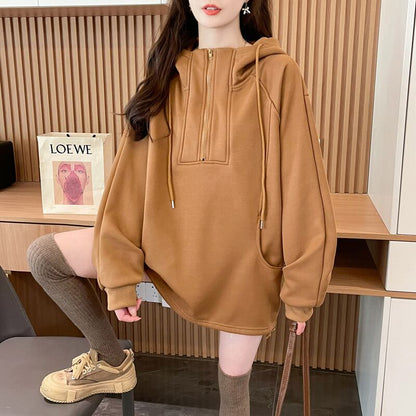 カジュアル ゆったり アルファベット フード付き 長袖 トップス パーカー E-10092
