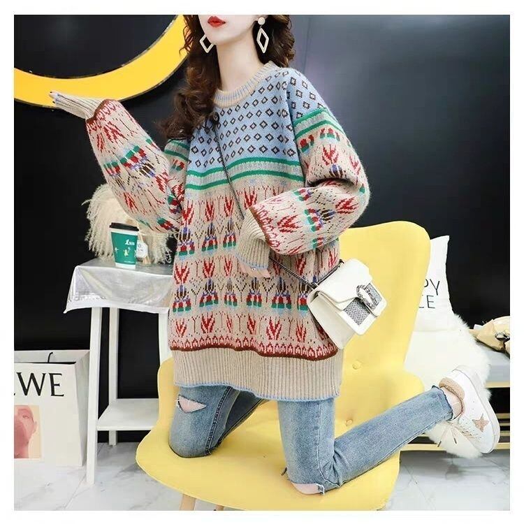 都市ファッショ オシャレ デザイン   スタイルアップ  カジュアル ニットトップスiEf-10670