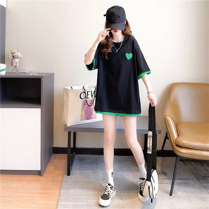 ファッション シンプル 3色選択可 切り替え Tシャツ カットソー＜ins-3070＞