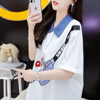 主役級 エレガント ファッション 半袖シャツE-6761