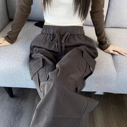 存在感抜群 定番シンプル トレンドアイテム 4色選択 ルーズストレートカジュアルパンツ E-9817