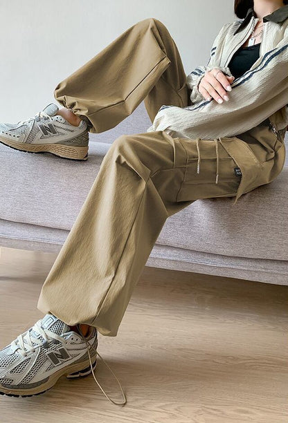存在感抜群 定番シンプル トレンドアイテム 4色選択 ルーズストレートカジュアルパンツ E-9817