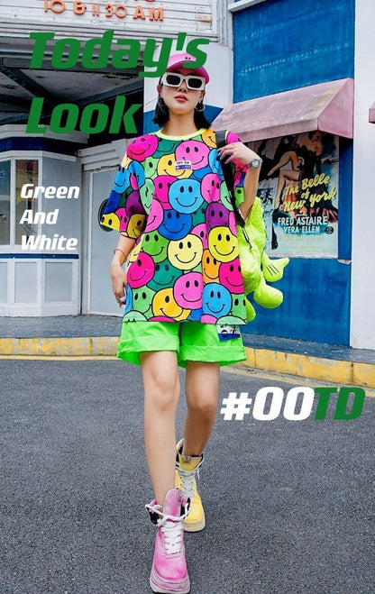 超人気 個性派 ファッション ルーズ 半袖シャツE-6757