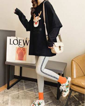 主役級 プリント カジュアル 4色選択 スウェットE-10932