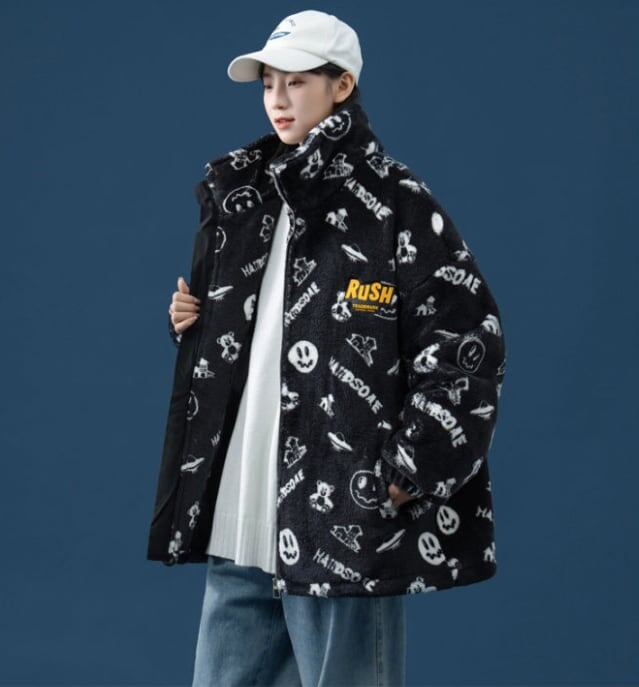 超人気 シンプル 海外トレンド ラムウールコート Etand ネック/フード付き E-5633