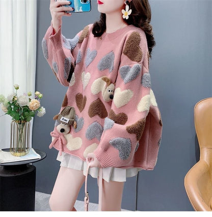 着回し力抜群 スタイルアップ 大人可愛い カジュアル 2色選択ニットトップスE-10582