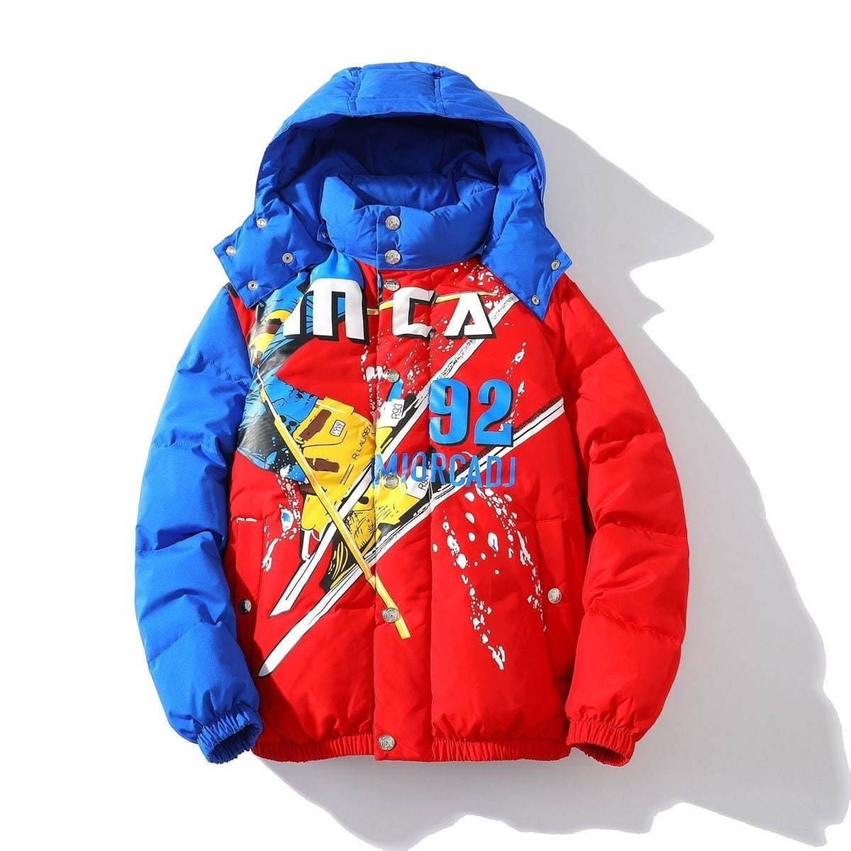 おすすめ 冬服 防寒 暖かい  撥水加工 3色展開 男女兼用 フード付きダウンジャケットE-12896