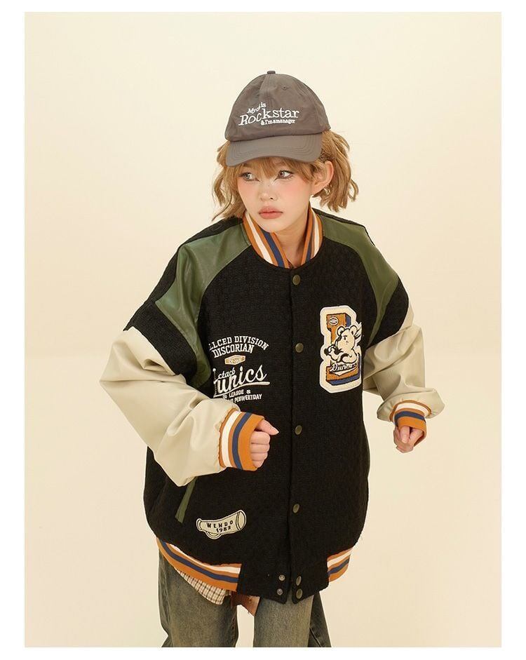 大活躍 切り替え ユニセックス スタジャン 全2色コートE-4832