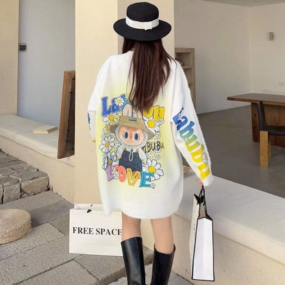 大人可愛い プラスベルベット デザイン性抜群 ニットE-10306