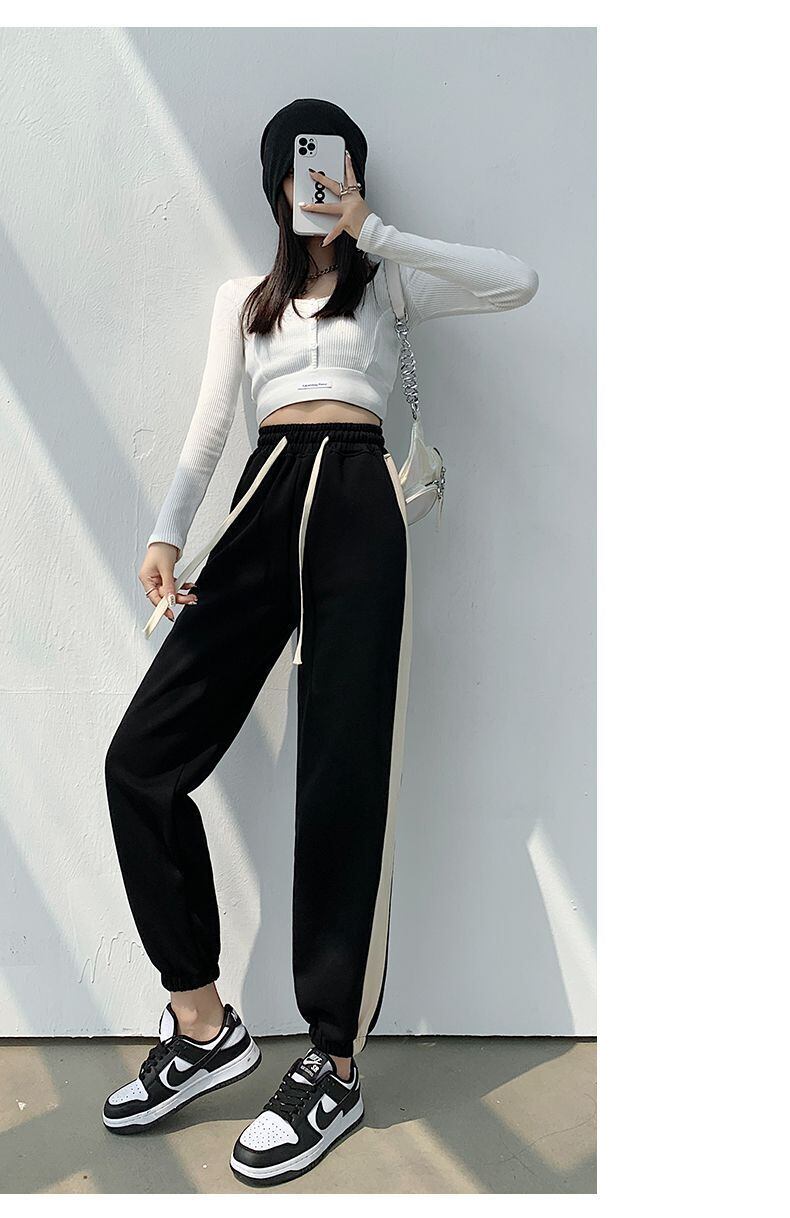 人気上昇中 どんな体型にも適合 定番シンプル 切り替え ジョガーパンツ E-9458