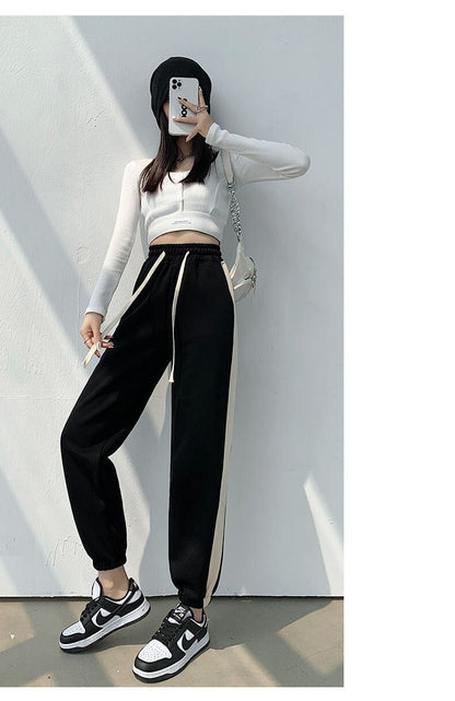 人気上昇中 どんな体型にも適合 定番シンプル 切り替え ジョガーパンツ E-9458