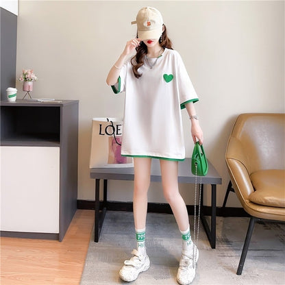 ファッション シンプル 3色選択可 切り替え Tシャツ カットソー＜ins-3070＞