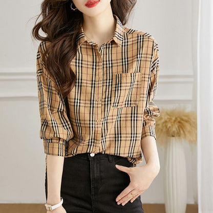 絶対欲しい チェック柄 こなれ感のあるスタイルが叶う1枚 切り替え Tシャツ E-9513