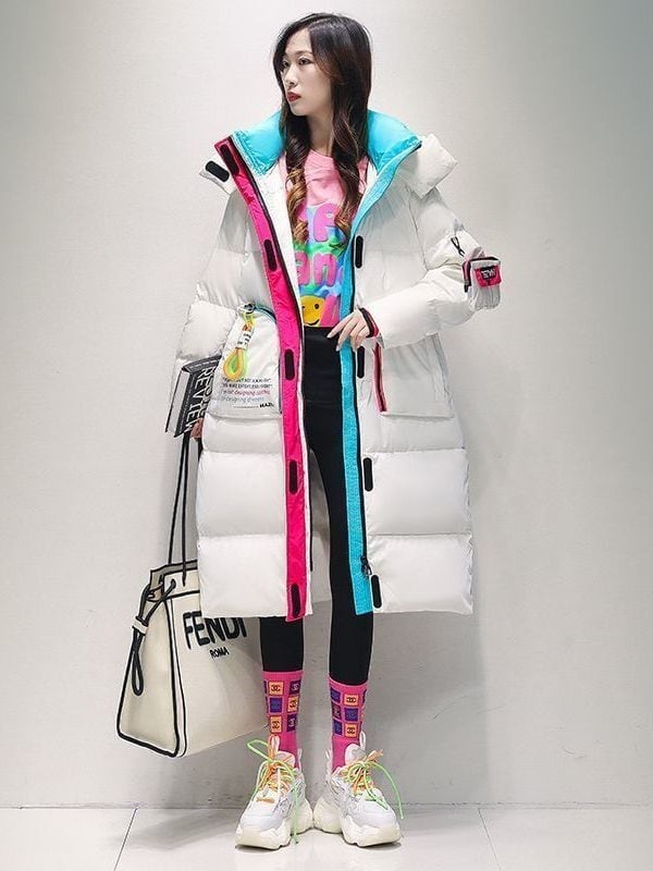 主役級 スタイルアップ ファッション フード付きジッパーコート E-10316