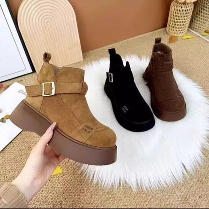 【裹起毛】美人度アップ スクエアトゥ 美感いっぱい ベルベット ローファー 革靴 2色選択可 シューズE-10387