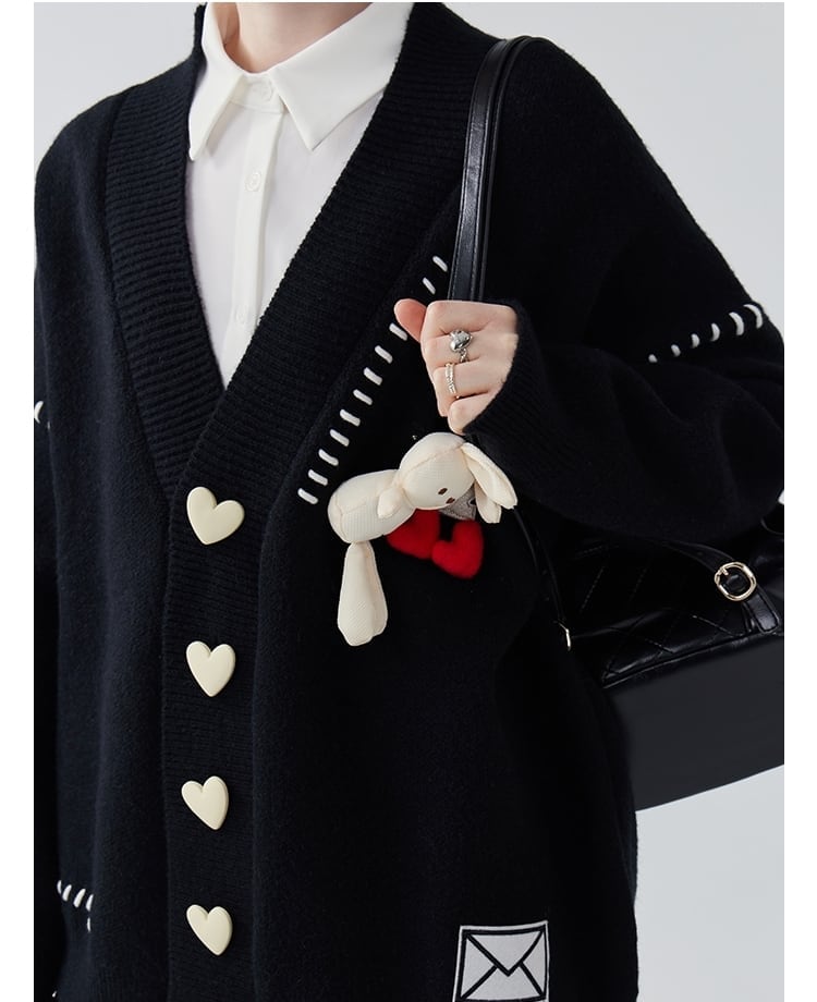 流行新作 デザイン性抜群 目を奪われる Vネック 3色選択 ニットトップスE-9608