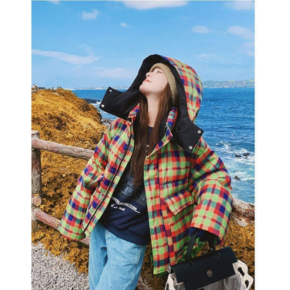 個性派 フード付きジッパーコート スタイルアップ E-10056