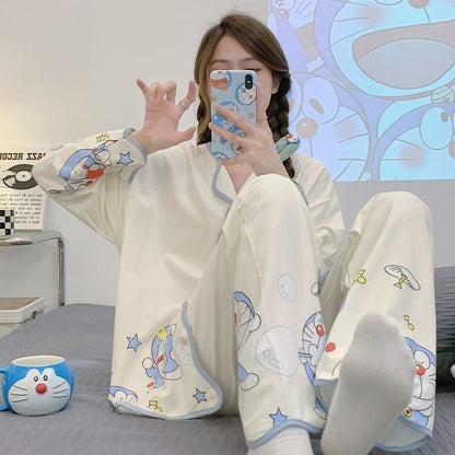 トップス+パンツセット パジャマ 組み合わせやすい E-6018