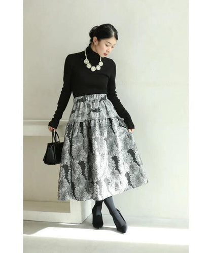 上質 デートにぴったり ハイウエスト 女性力を高める スカート ボトムスE-12220