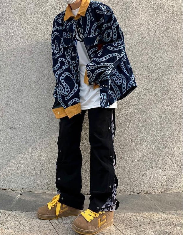 絶対流行 絶対欲しい デザイン性抜群 切り替え デニム ジャケットゆったりコートE-9945