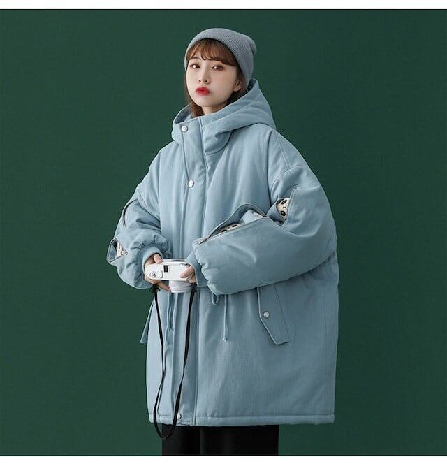 ユニセックス暖かいパンダプリントダウンジャケット  3色 E-5760