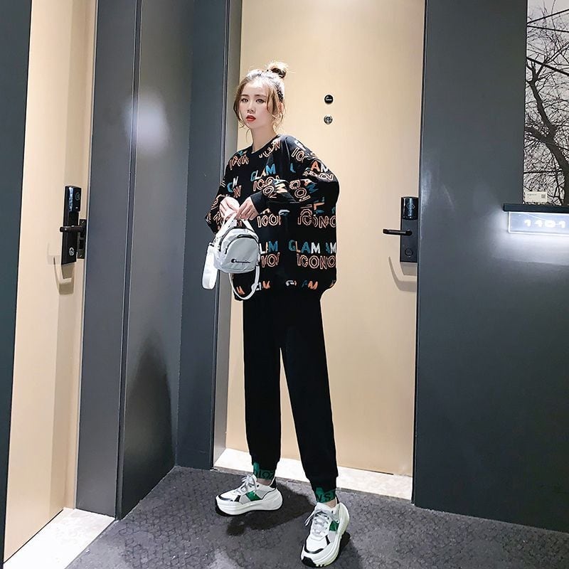 女子マスト おしゃれ度高め デザイン性抜群 着心地良い 2色選択 トップス+パンツセット E-10449