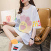 【ランキングNO.5】個性的なデザイン 好感度満載 ラウンドネック プリント Tシャツ カットソー＜ins-2845＞