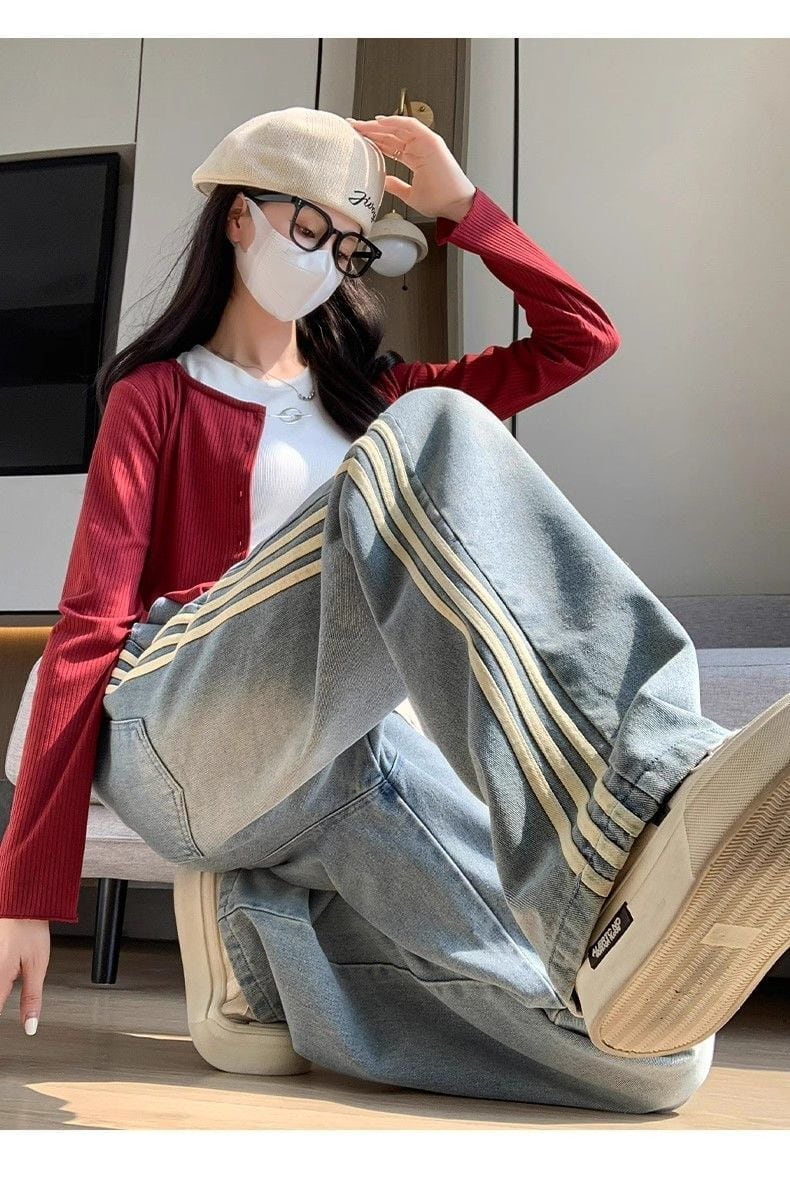 スタイルアップ カジュアル 肌触り抜群 デニム ジョガーパンツ E-9590