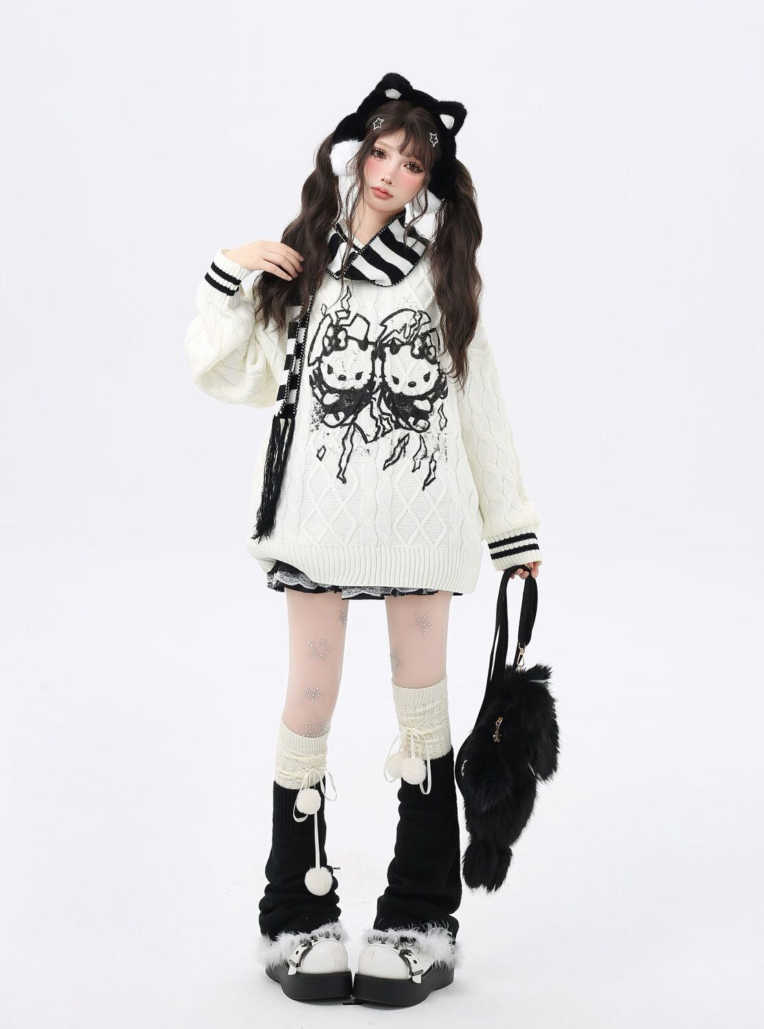 都市ファッショ デザイン オシャレ 目を奪われる 2色選択 ニットトップスE-9833