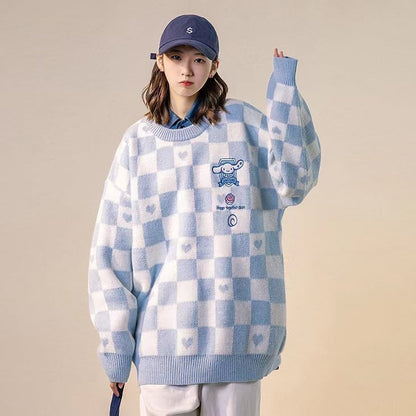 人気新作チェック柄刺?ロゴニットセータートップス全3色E-4332