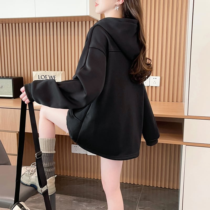 カジュアル ゆったり アルファベット フード付き 長袖 トップス パーカー E-10092