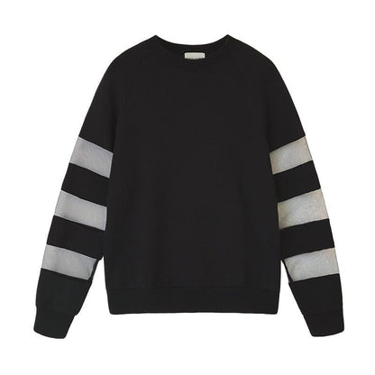 【人気商品再入荷】合わせやすい ラウンドネック デイリー 無地 切り替え スウェット パーカーE-2128