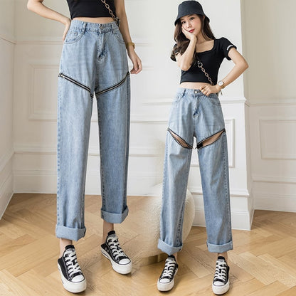 ゆったり感アップ ハイウエスト 一目惚れ パンツ ボトムスE-1990