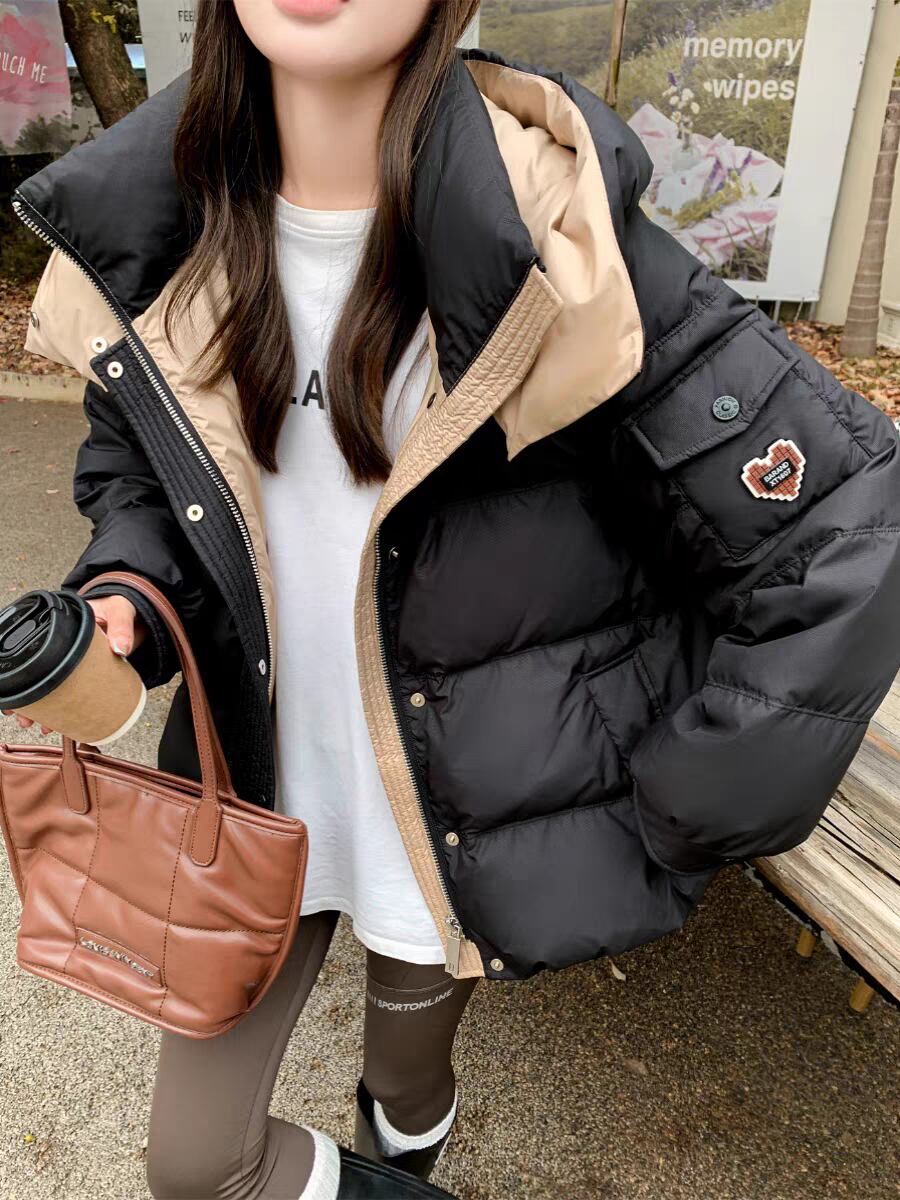 好感度UPファッション 3色選択 スタイルアップ フード付きジッパーコート E-10023