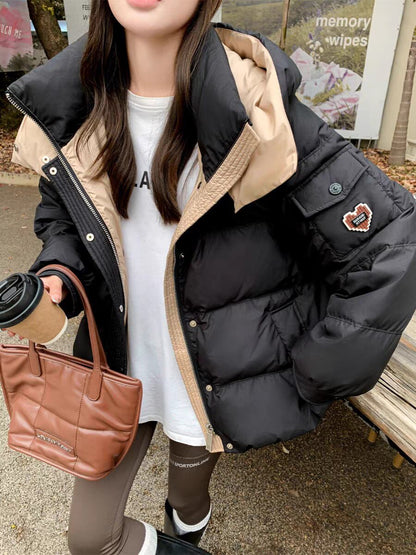 好感度UPファッション 3色選択 スタイルアップ フード付きジッパーコート E-10023