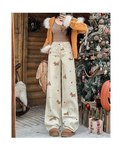 好感度UP 着回し力抜群 売り切れ必至 プラスベルベット 2色選択 デニム ワイドパンツE-10864