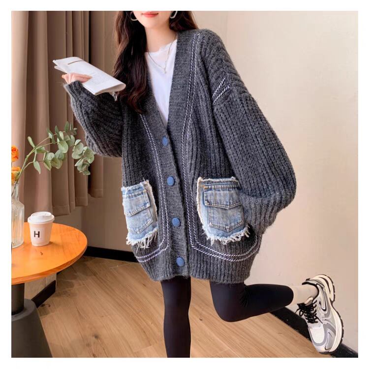 好感度UP 目を奪われる 流行新作 個性的なデザイン 2色選択 ニットトップスE-9721