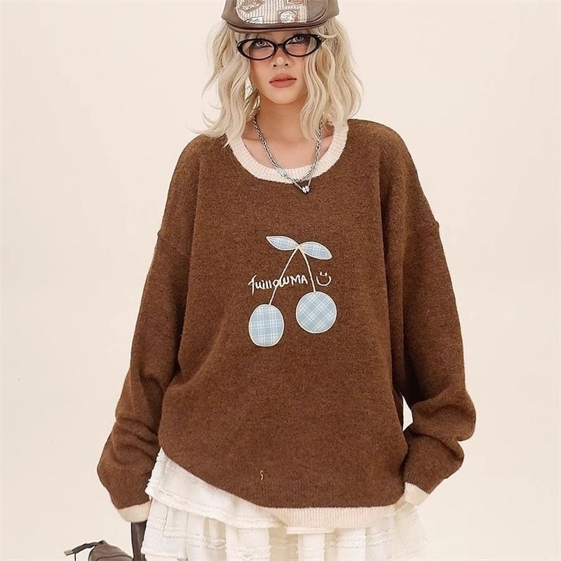 【裏起毛】存在感抜群 切り替え トレンドアイテムEweet系可愛い 2色選択 ニットトップスE-10702