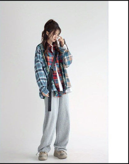 売り切れ必至 チェック柄 レトロ 上質 シャツE-8080