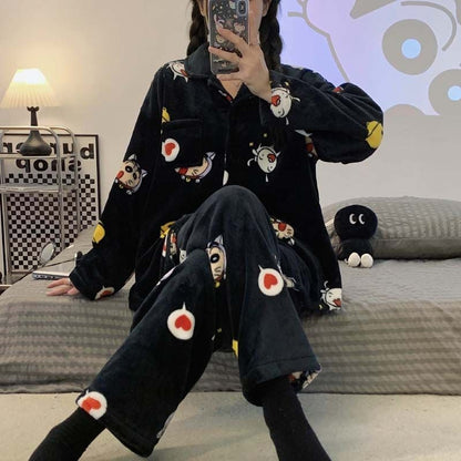 高級感トップス+パンツセット  パジャマ E-6013