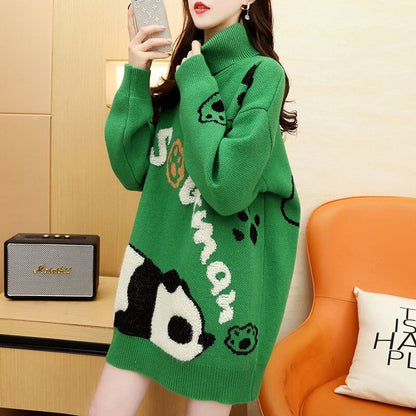 着回し力抜群 2色 プラスベルベット 長袖 ニット セーター E-10236