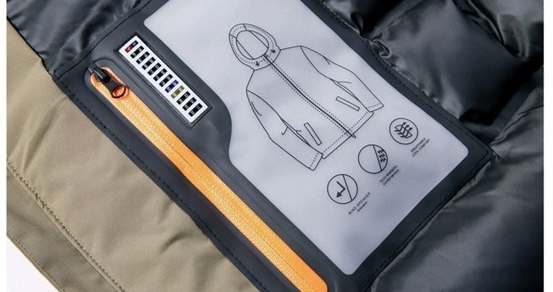 カジュアル  防寒  撥水加工 バックビッグロゴ 男女兼用 3色展開 フード付き中綿ジャケット E-12887