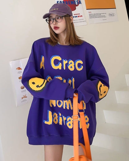 超人気 個性派 ファッション 海外トレンド 裏起毛 スウェットE-6279